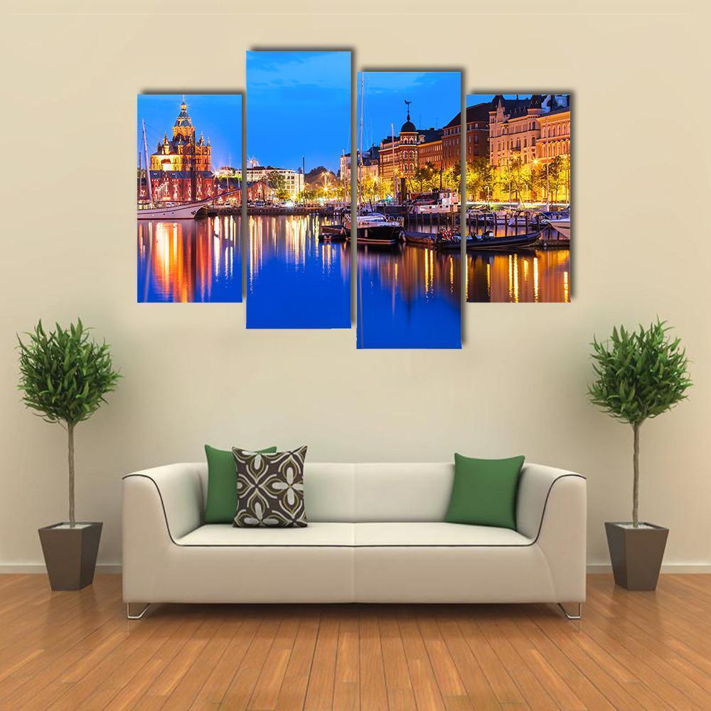 Old Port In Helsinki Canvas Wall Art-4 Pop-Gallery Wrap-50" x 32"-Tiaracle