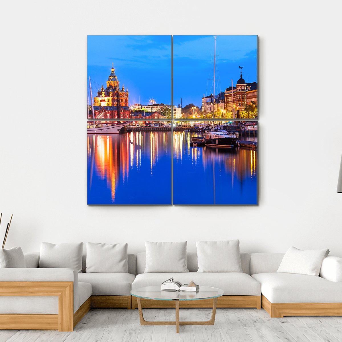 Old Port In Helsinki Canvas Wall Art-4 Square-Gallery Wrap-17" x 17"-Tiaracle
