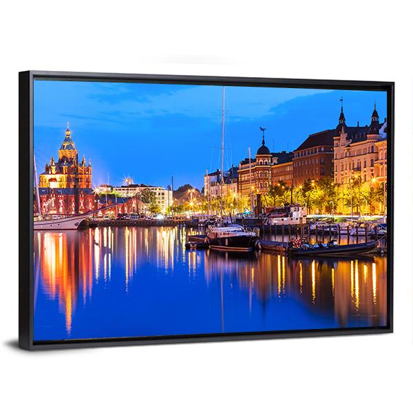 Old Port In Helsinki Canvas Wall Art-3 Horizontal-Gallery Wrap-25" x 16"-Tiaracle