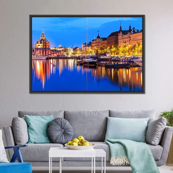 Old Port In Helsinki Canvas Wall Art-3 Horizontal-Gallery Wrap-25" x 16"-Tiaracle