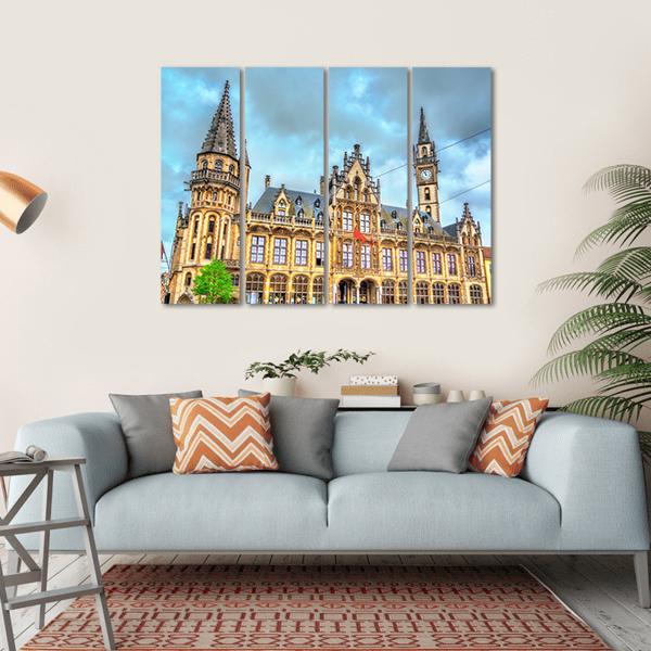 Old Post Office In Ghent Canvas Wall Art-4 Horizontal-Gallery Wrap-34" x 24"-Tiaracle