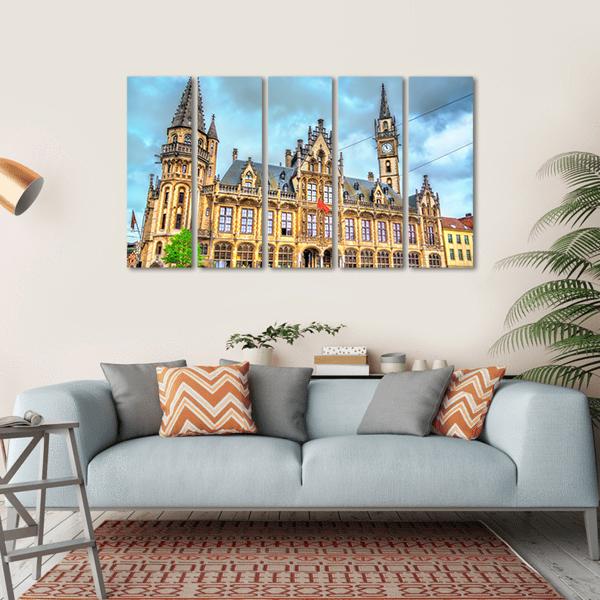 Old Post Office In Ghent Canvas Wall Art-5 Horizontal-Gallery Wrap-22" x 12"-Tiaracle