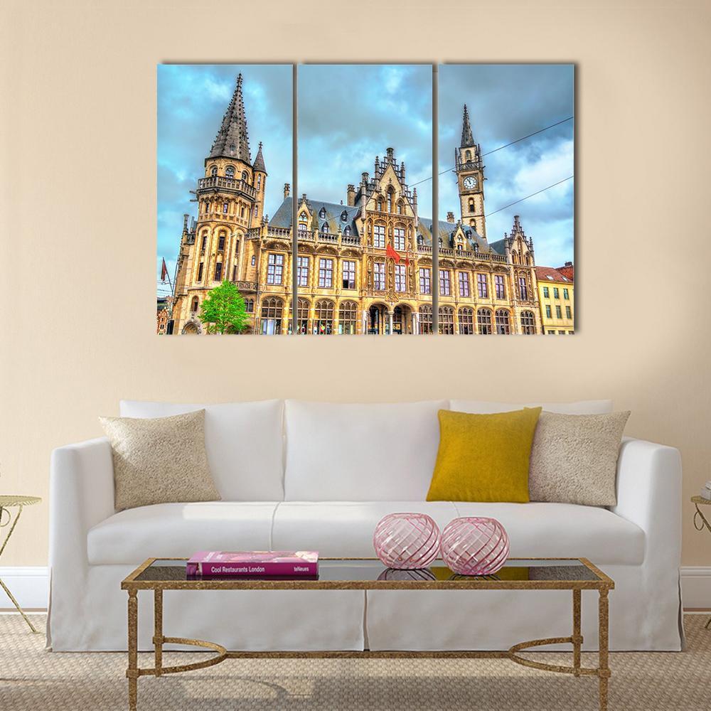 Old Post Office In Ghent Canvas Wall Art-3 Horizontal-Gallery Wrap-37" x 24"-Tiaracle