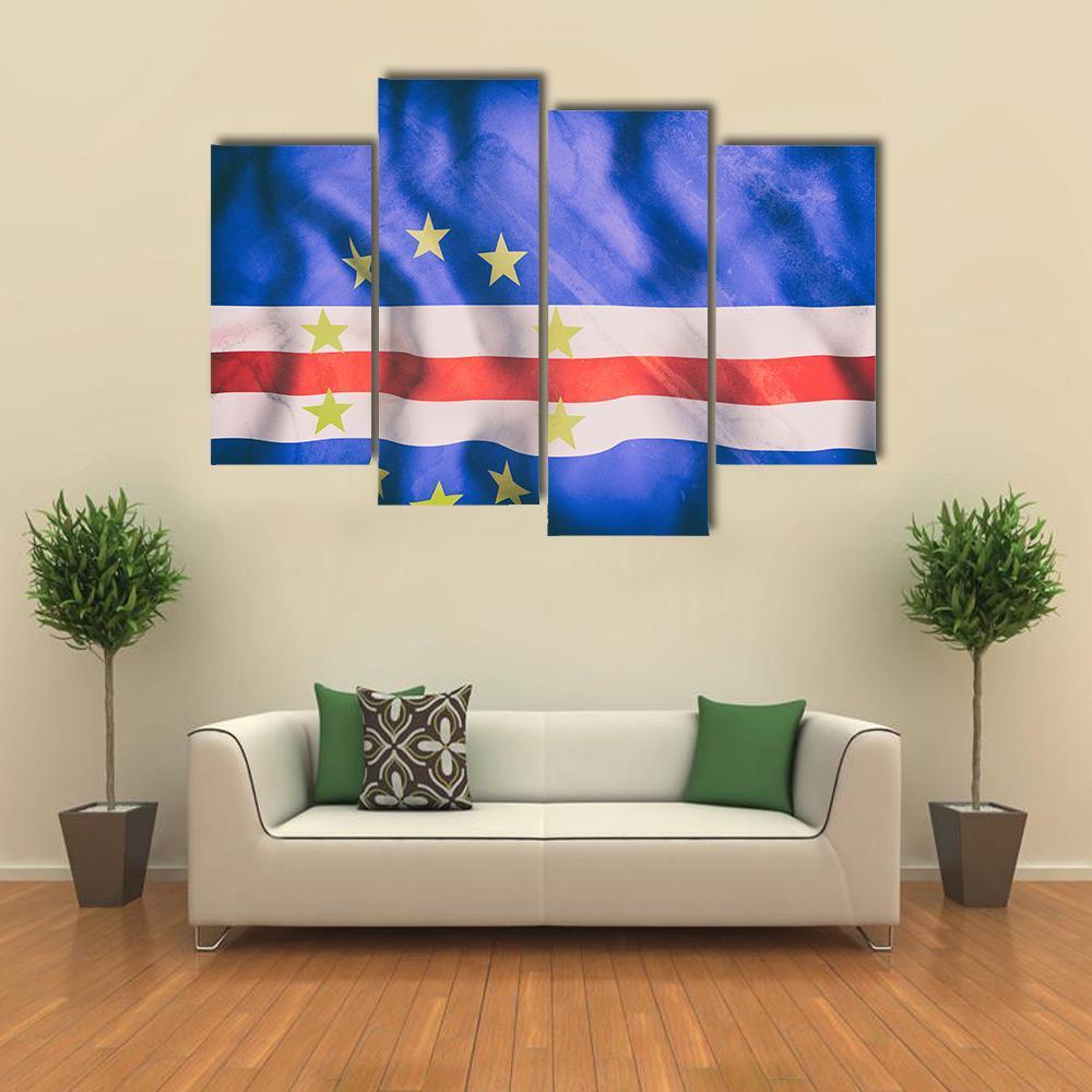 Cape Verde Flag Canvas Wall Art-4 Pop-Gallery Wrap-50" x 32"-Tiaracle