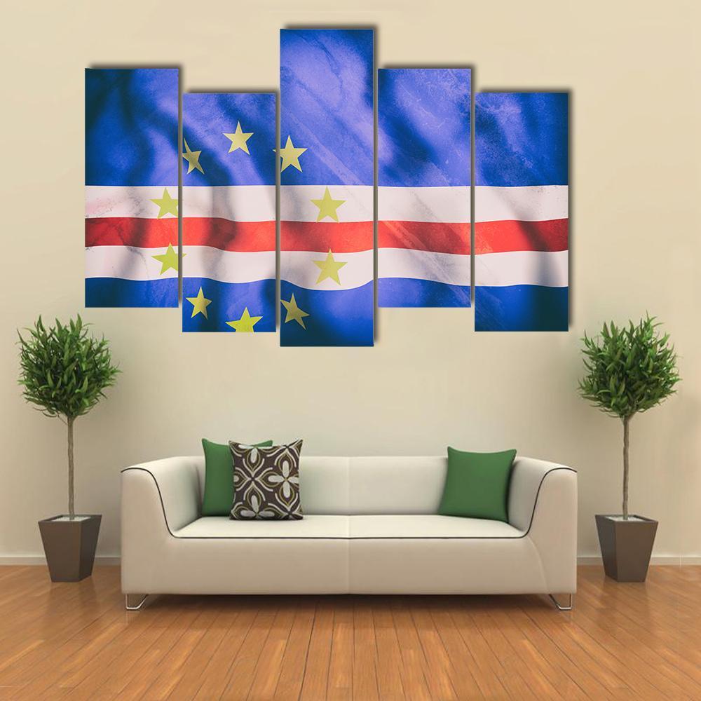 Cape Verde Flag Canvas Wall Art-5 Pop-Gallery Wrap-47" x 32"-Tiaracle