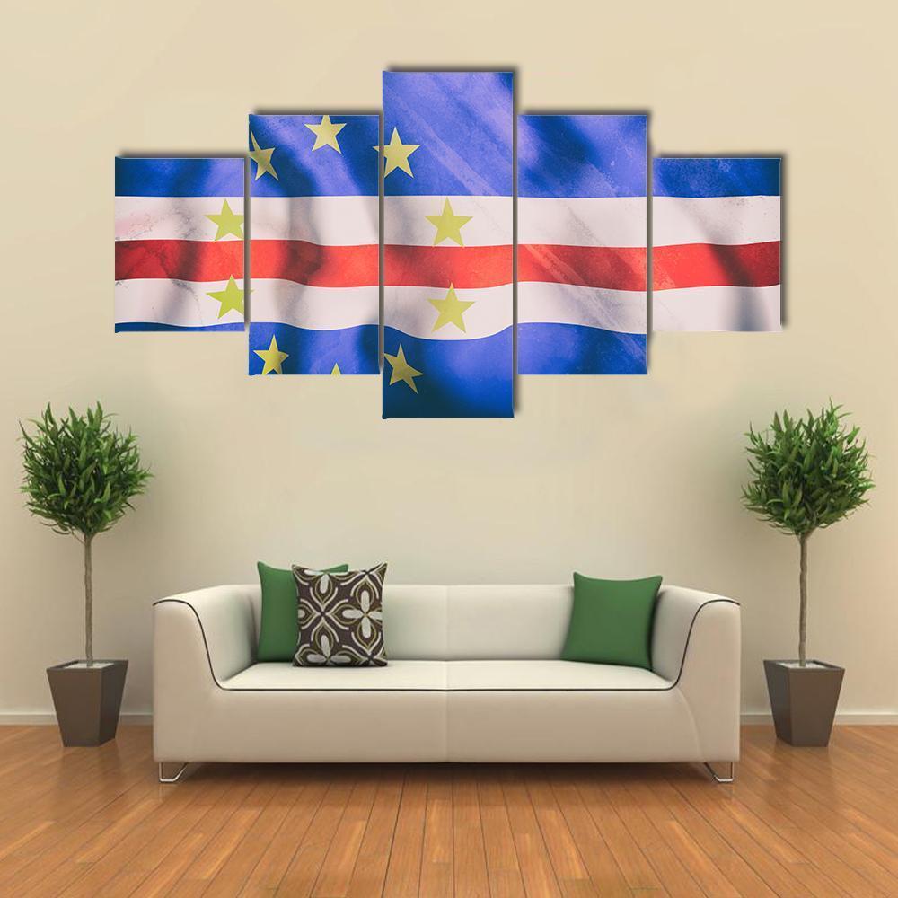 Cape Verde Flag Canvas Wall Art-4 Pop-Gallery Wrap-50" x 32"-Tiaracle