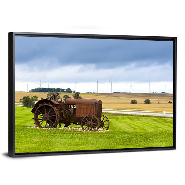 Old Rusty Tractor Canvas Wall Art-3 Horizontal-Gallery Wrap-25" x 16"-Tiaracle