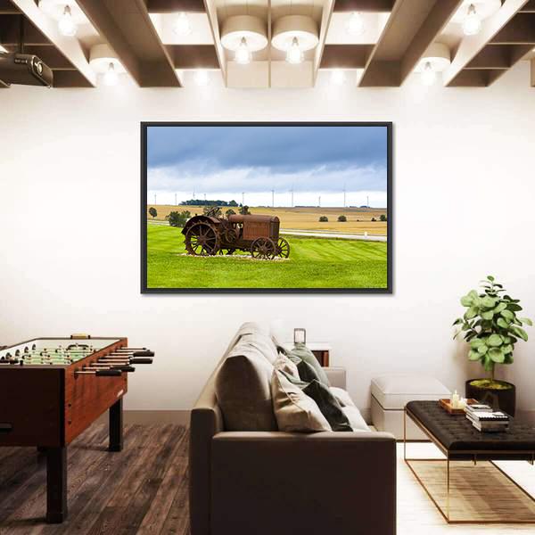 Old Rusty Tractor Canvas Wall Art-3 Horizontal-Gallery Wrap-25" x 16"-Tiaracle
