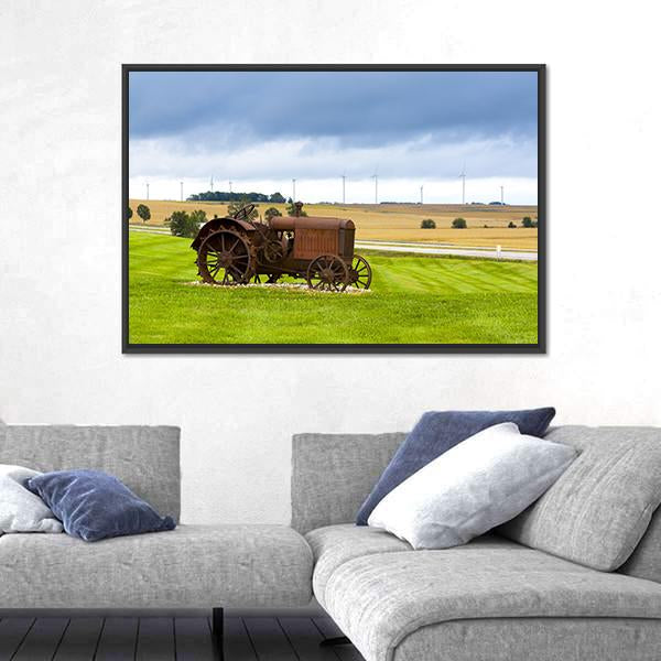 Old Rusty Tractor Canvas Wall Art-3 Horizontal-Gallery Wrap-25" x 16"-Tiaracle