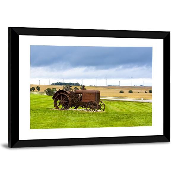 Old Rusty Tractor Canvas Wall Art-3 Horizontal-Gallery Wrap-25" x 16"-Tiaracle