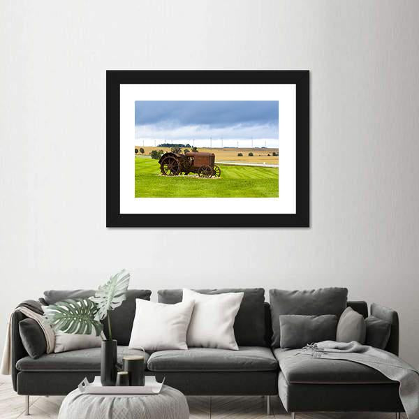 Old Rusty Tractor Canvas Wall Art-3 Horizontal-Gallery Wrap-25" x 16"-Tiaracle
