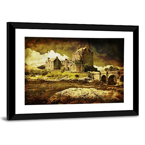 Old Scottish Castle Canvas Wall Art-3 Horizontal-Gallery Wrap-25" x 16"-Tiaracle