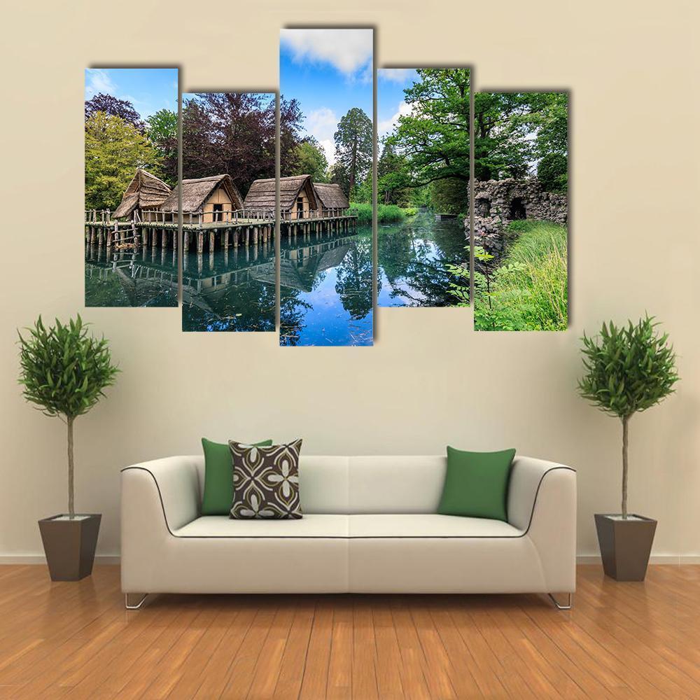 Straw Houses In Bally Park Canvas Wall Art-5 Pop-Gallery Wrap-47" x 32"-Tiaracle