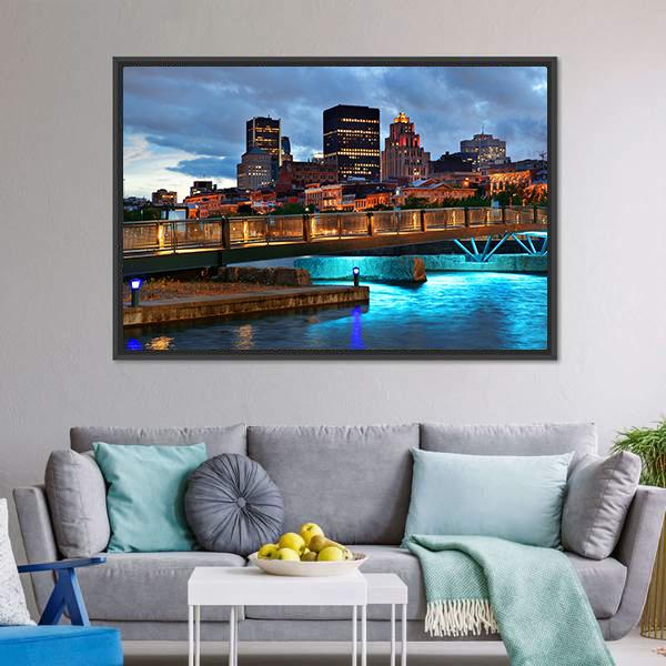 Old Street In Montreal Canvas Wall Art-3 Horizontal-Gallery Wrap-25" x 16"-Tiaracle