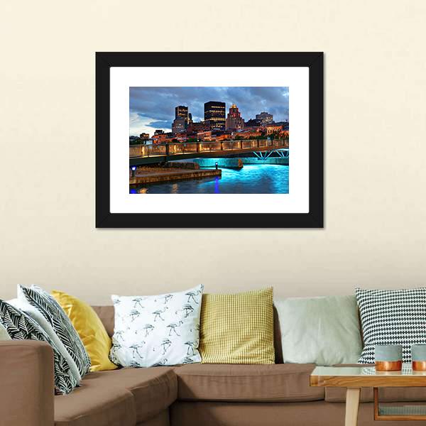 Old Street In Montreal Canvas Wall Art-3 Horizontal-Gallery Wrap-25" x 16"-Tiaracle