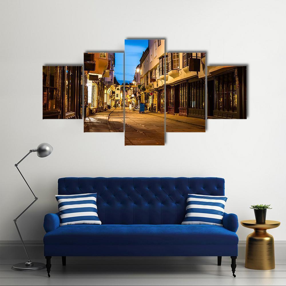 Street View In York Canvas Wall Art-5 Star-Gallery Wrap-62" x 32"-Tiaracle