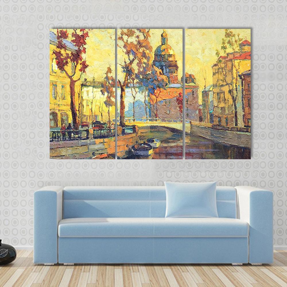 Streets Of St Petersburg Canvas Wall Art-3 Horizontal-Gallery Wrap-37" x 24"-Tiaracle