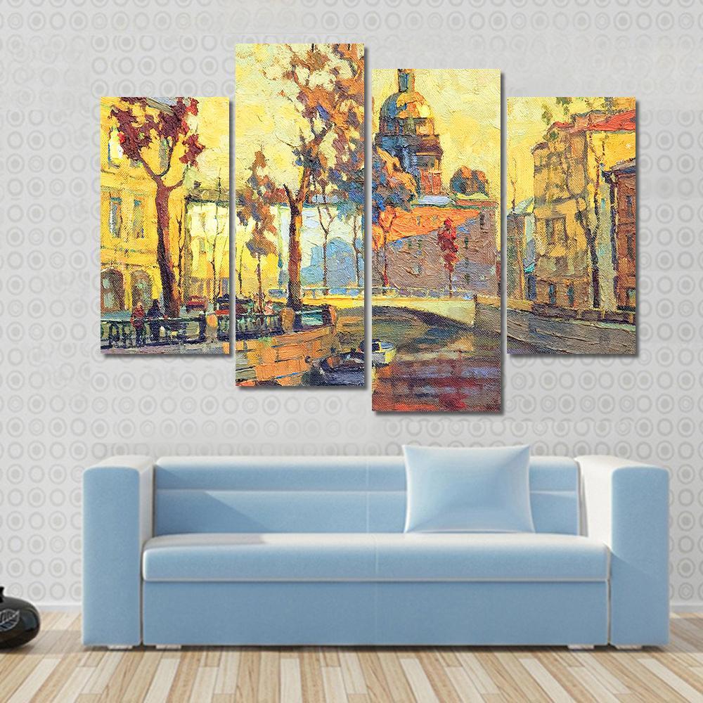 Streets Of St Petersburg Canvas Wall Art-4 Pop-Gallery Wrap-50" x 32"-Tiaracle