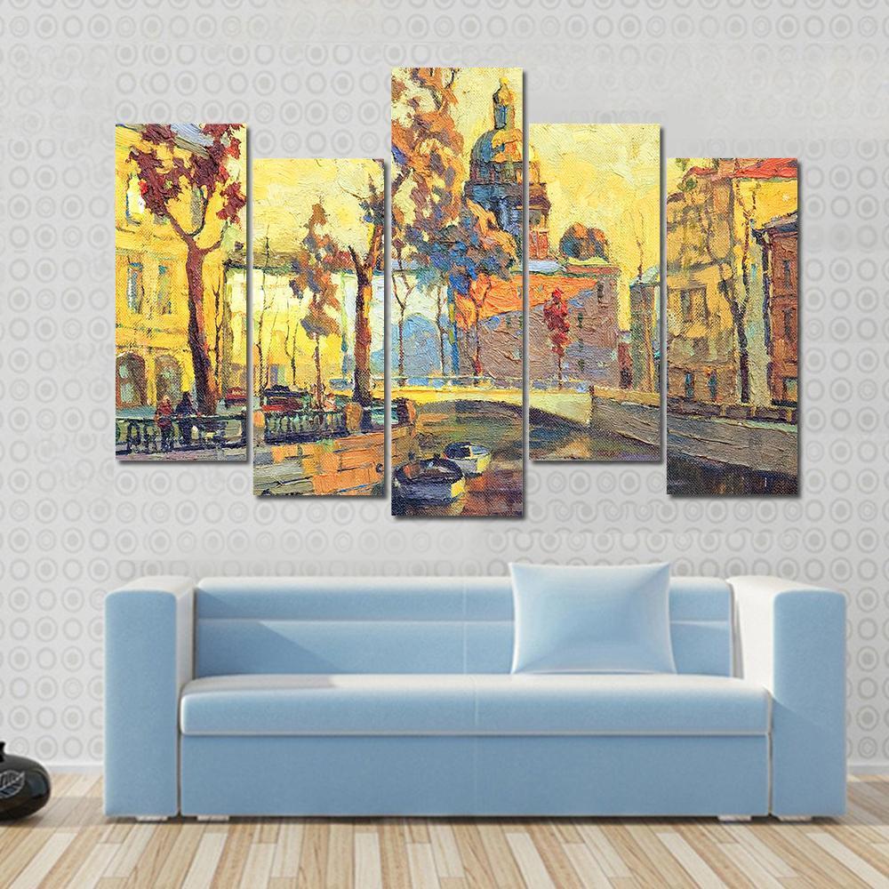 Streets Of St Petersburg Canvas Wall Art-5 Pop-Gallery Wrap-47" x 32"-Tiaracle