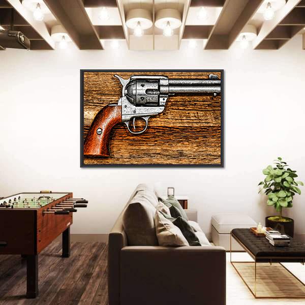 Old Style Revolver Canvas Wall Art-3 Horizontal-Gallery Wrap-25" x 16"-Tiaracle