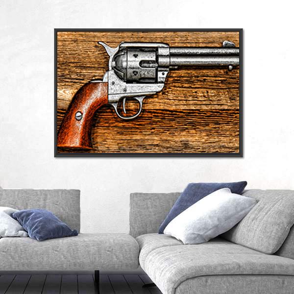 Old Style Revolver Canvas Wall Art-3 Horizontal-Gallery Wrap-25" x 16"-Tiaracle