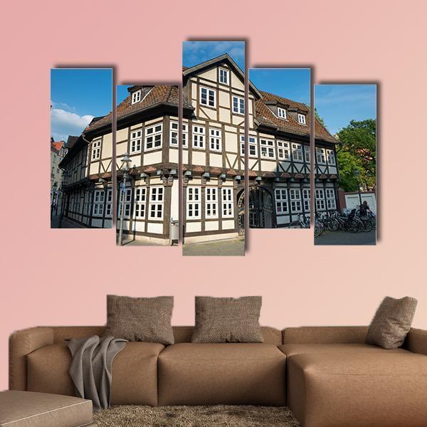 Timbered House Braunschweig Canvas Wall Art-5 Pop-Gallery Wrap-47" x 32"-Tiaracle