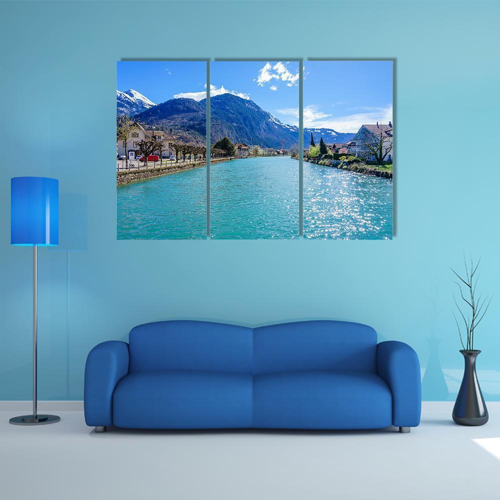 Interlaken Lake Canal Canvas Wall Art-3 Horizontal-Gallery Wrap-37" x 24"-Tiaracle
