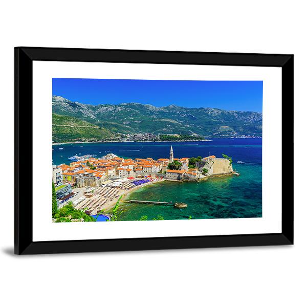 Old Town Budva Montenegro Canvas Wall Art-3 Horizontal-Gallery Wrap-25" x 16"-Tiaracle