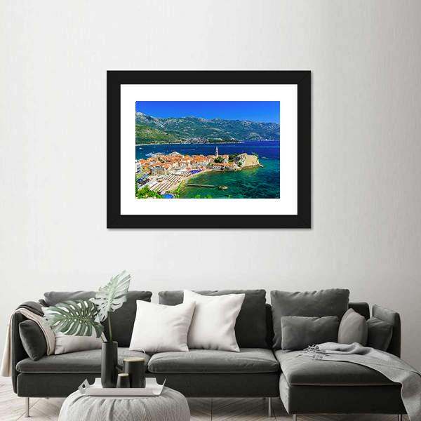 Old Town Budva Montenegro Canvas Wall Art-5 Horizontal-Gallery Wrap-22" x 12"-Tiaracle