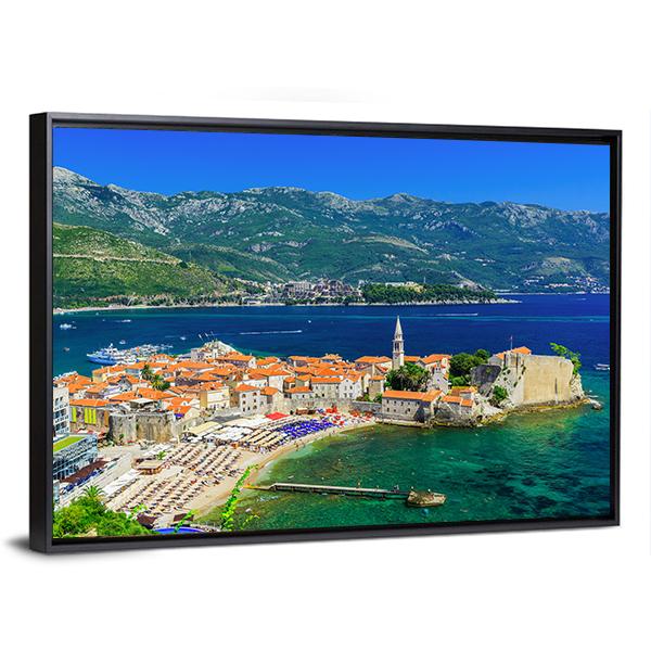 Old Town Budva Montenegro Canvas Wall Art-5 Horizontal-Gallery Wrap-22" x 12"-Tiaracle