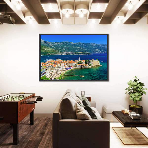 Old Town Budva Montenegro Panoramic Canvas Wall Art-1 Piece-36" x 12"-Tiaracle
