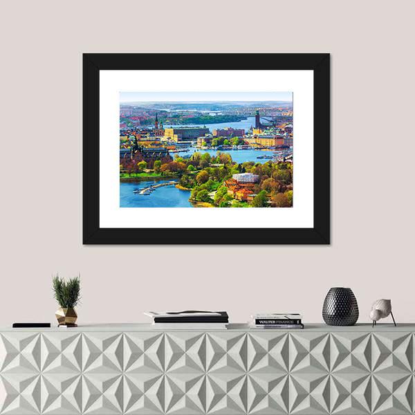 Old Town Gamla Stan Canvas Wall Art-1 Piece-Framed Print-20" x 16"-Tiaracle
