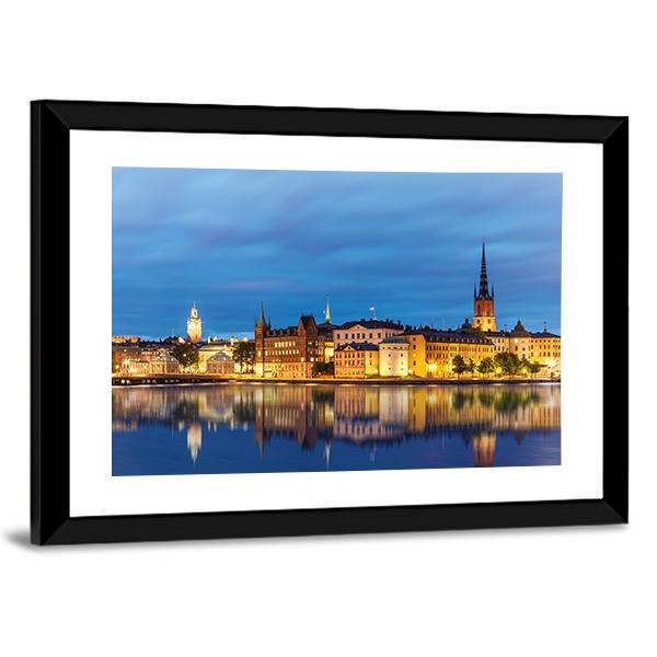 Old Town Gamla Stan In Stockholm Canvas Wall Art-3 Horizontal-Gallery Wrap-25" x 16"-Tiaracle