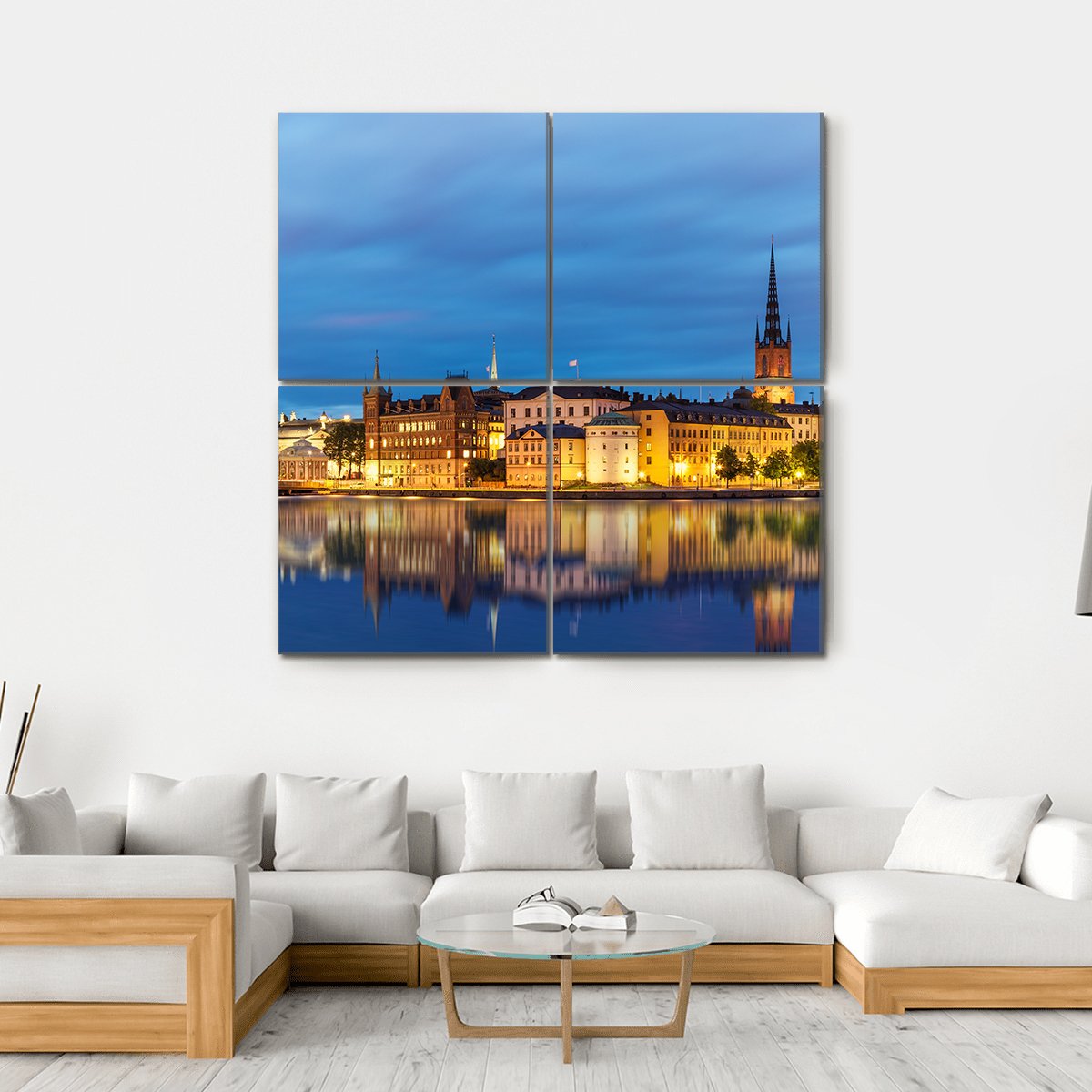 Old Town Gamla Stan In Stockholm Canvas Wall Art-4 Square-Gallery Wrap-17" x 17"-Tiaracle