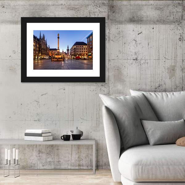 Old Town Hall &amp; Marienplatz Bavaria Canvas Wall Art-3 Horizontal-Gallery Wrap-25" x 16"-Tiaracle