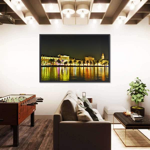 Old Town In Croatia Canvas Wall Art-3 Horizontal-Gallery Wrap-25" x 16"-Tiaracle