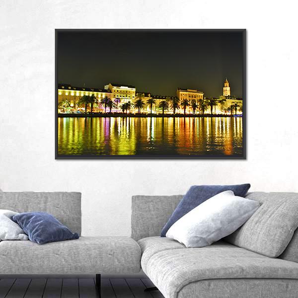 Old Town In Croatia Canvas Wall Art-3 Horizontal-Gallery Wrap-25" x 16"-Tiaracle