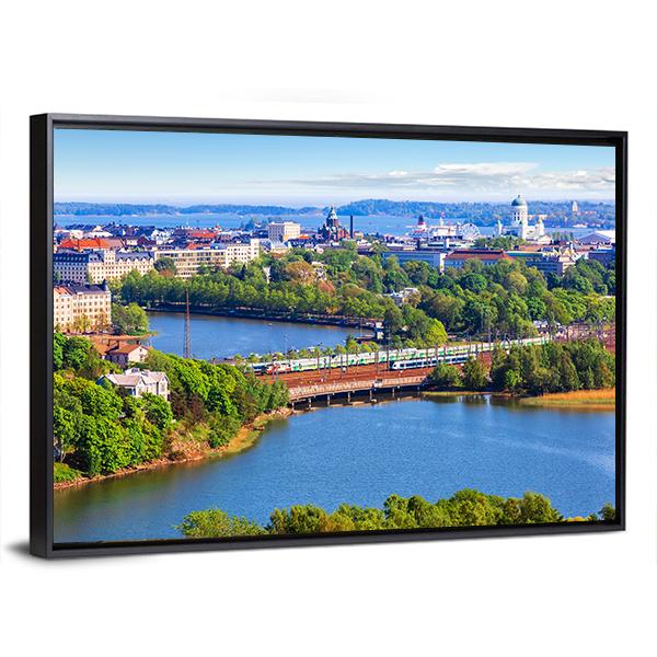 Old Town In Helsinki Canvas Wall Art-5 Horizontal-Gallery Wrap-22" x 12"-Tiaracle
