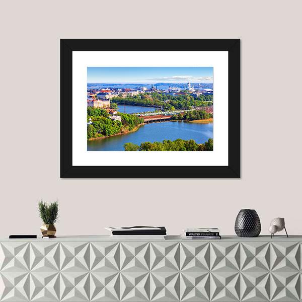 Old Town In Helsinki Panoramic Canvas Wall Art-1 Piece-36" x 12"-Tiaracle