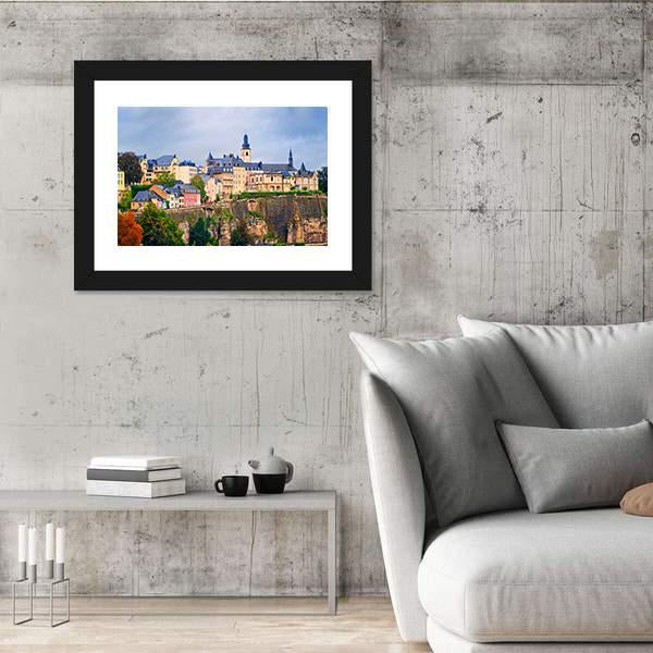 Old Town In Luxembourg Canvas Wall Art-3 Horizontal-Gallery Wrap-25" x 16"-Tiaracle