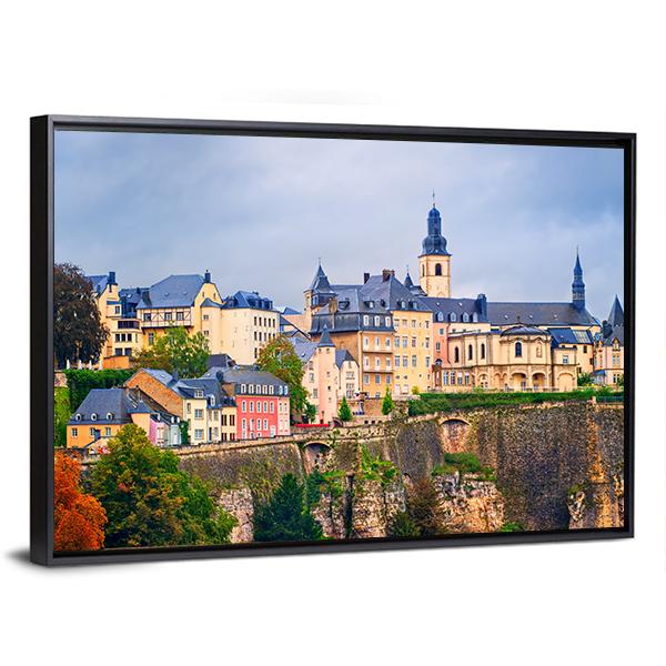 Old Town In Luxembourg Canvas Wall Art-3 Horizontal-Gallery Wrap-25" x 16"-Tiaracle