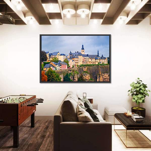 Old Town In Luxembourg Canvas Wall Art-3 Horizontal-Gallery Wrap-25" x 16"-Tiaracle