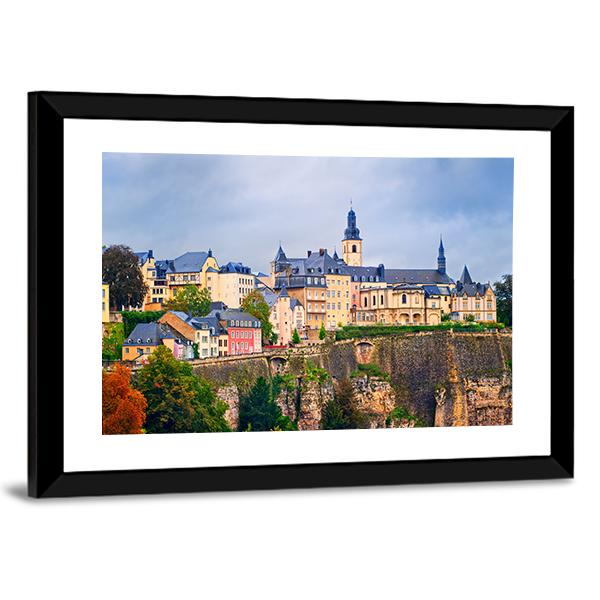 Old Town In Luxembourg Canvas Wall Art-3 Horizontal-Gallery Wrap-25" x 16"-Tiaracle