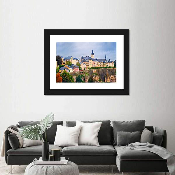 Old Town In Luxembourg Canvas Wall Art-3 Horizontal-Gallery Wrap-25" x 16"-Tiaracle