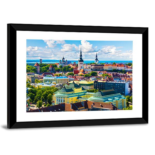 Old Town In Tallinn Canvas Wall Art-5 Horizontal-Gallery Wrap-22" x 12"-Tiaracle