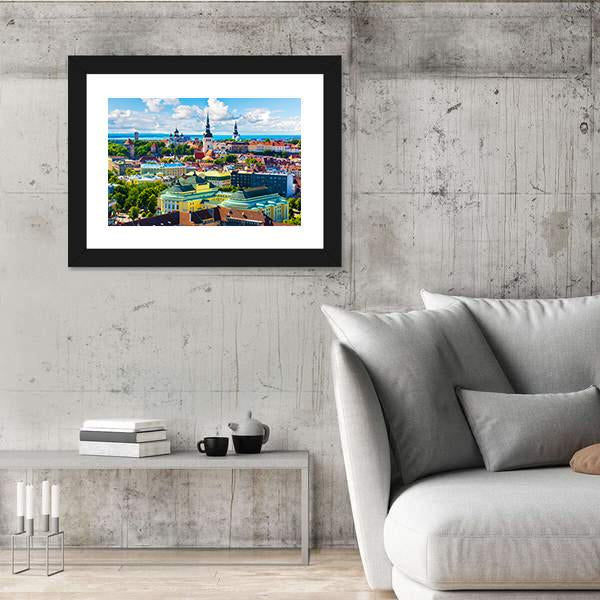 Old Town In Tallinn Canvas Wall Art-5 Horizontal-Gallery Wrap-22" x 12"-Tiaracle