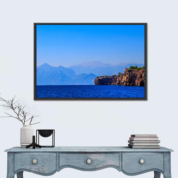 Old Town Kaleici Canvas Wall Art-1 Piece-Floating Frame-24" x 16"-Tiaracle