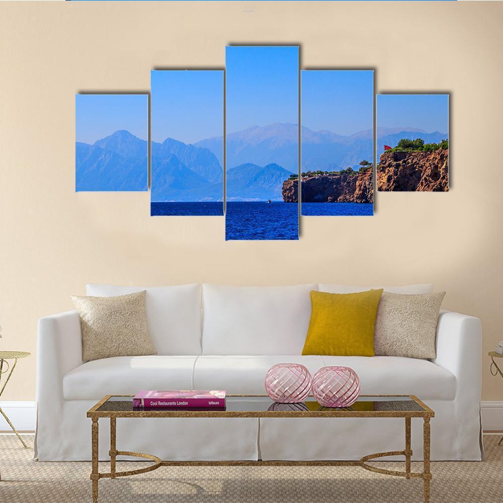 Old Town Kaleici Canvas Wall Art-5 Star-Gallery Wrap-62" x 32"-Tiaracle