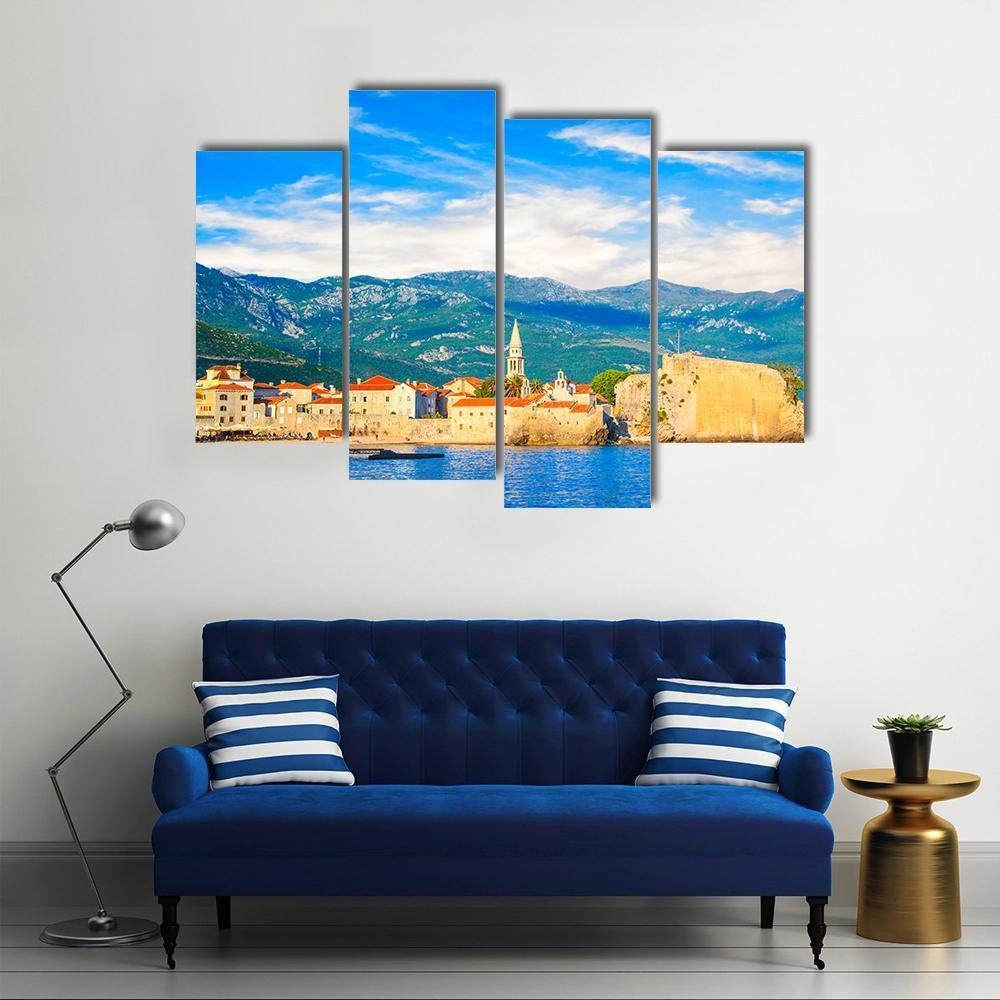 Old Town Of Budva Canvas Wall Art-4 Pop-Gallery Wrap-50" x 32"-Tiaracle