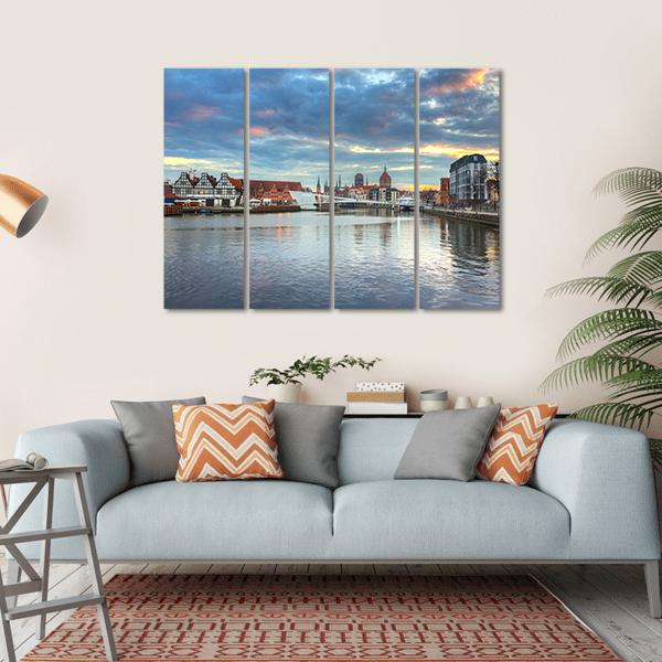 Old Town Of Gdansk Canvas Wall Art-4 Horizontal-Gallery Wrap-34" x 24"-Tiaracle